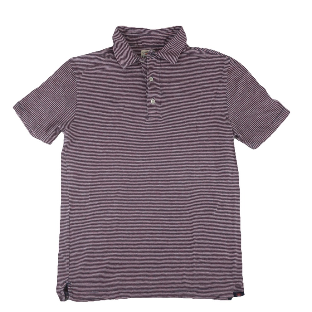 Faherty Polo Shirt Mens XS Pink‎ Blue Striped Cotton